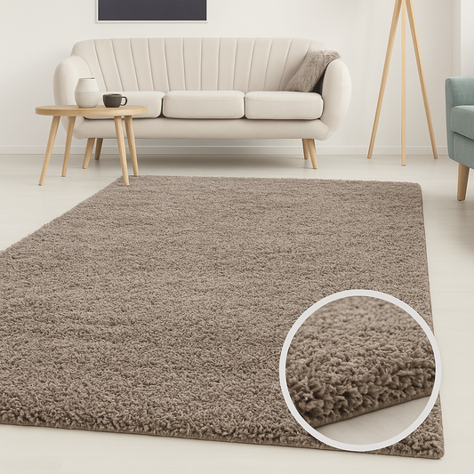 ✅ TAPIS SHAGGY UNI TAUPE (Dimensions: 1m x 2m)