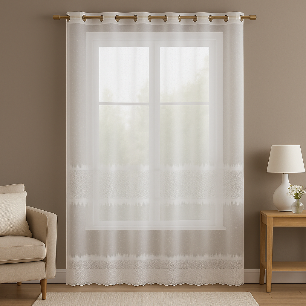 ✅ VOILAGE BLANC DENTELLE L140 x H260 cm