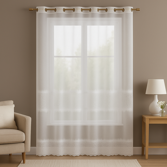 ✅ VOILAGE BLANC DENTELLE L140 x H260 cm