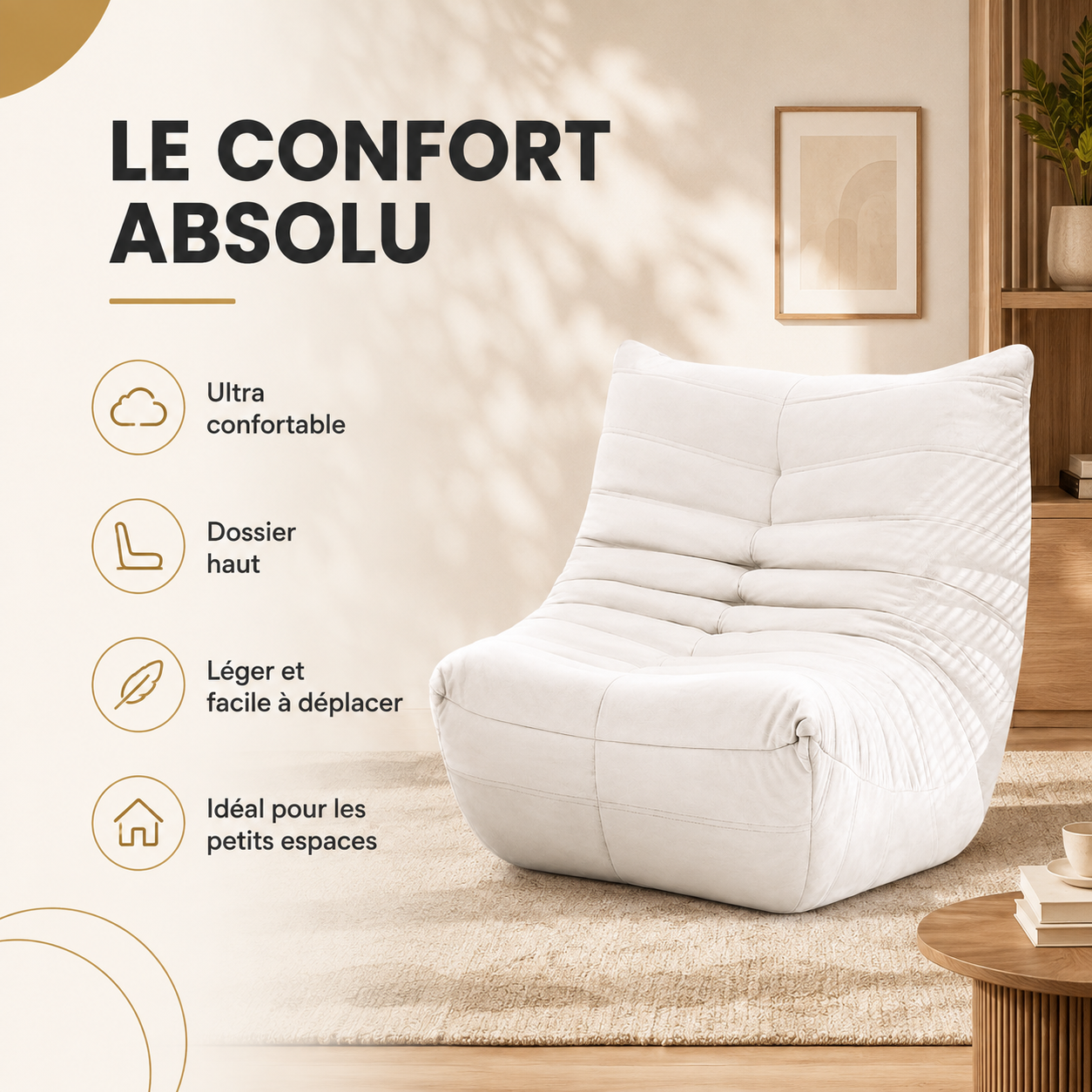 ✅ Canapé Fauteuil Cocoon Relax (90*101*75 cm)