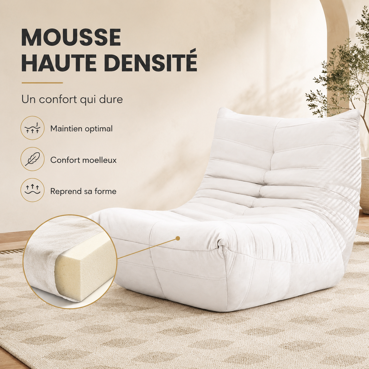 ✅ Canapé Fauteuil Cocoon Relax (90*101*75 cm)