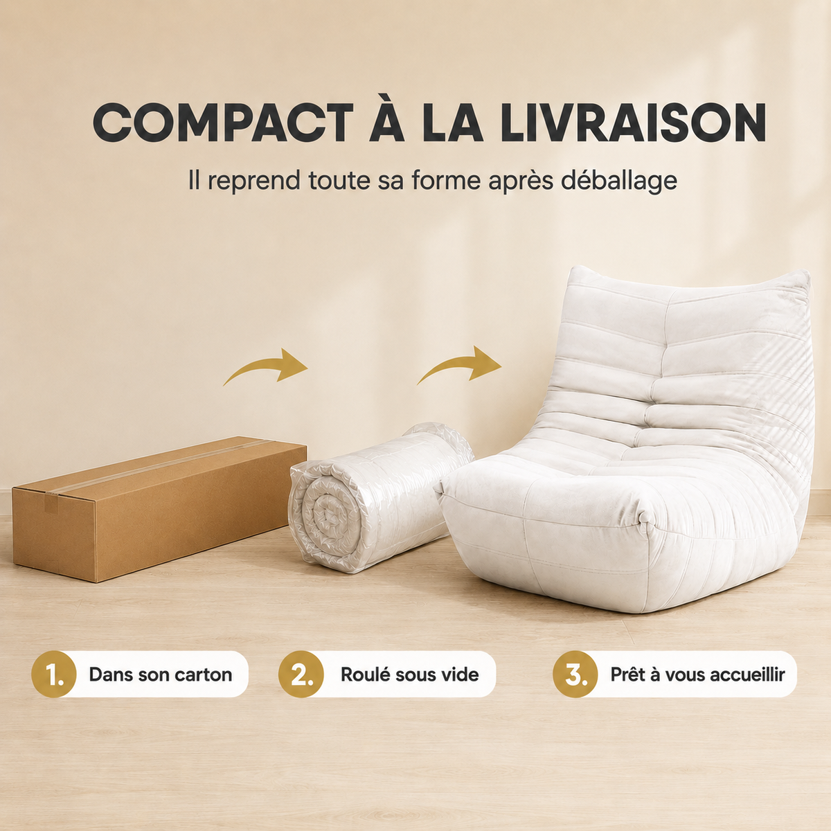 ✅ Canapé Fauteuil Cocoon Relax (90*101*75 cm)