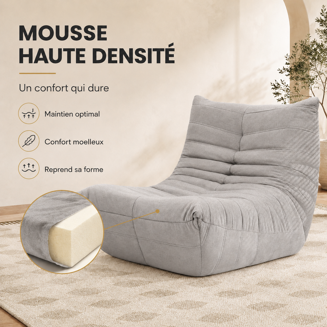 ✅ Canapé Fauteuil Cocoon Relax (90*101*75 cm)