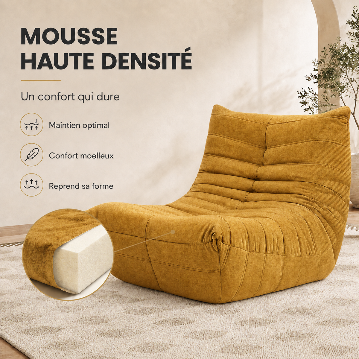✅ Canapé Fauteuil Cocoon Relax (90*101*75 cm)