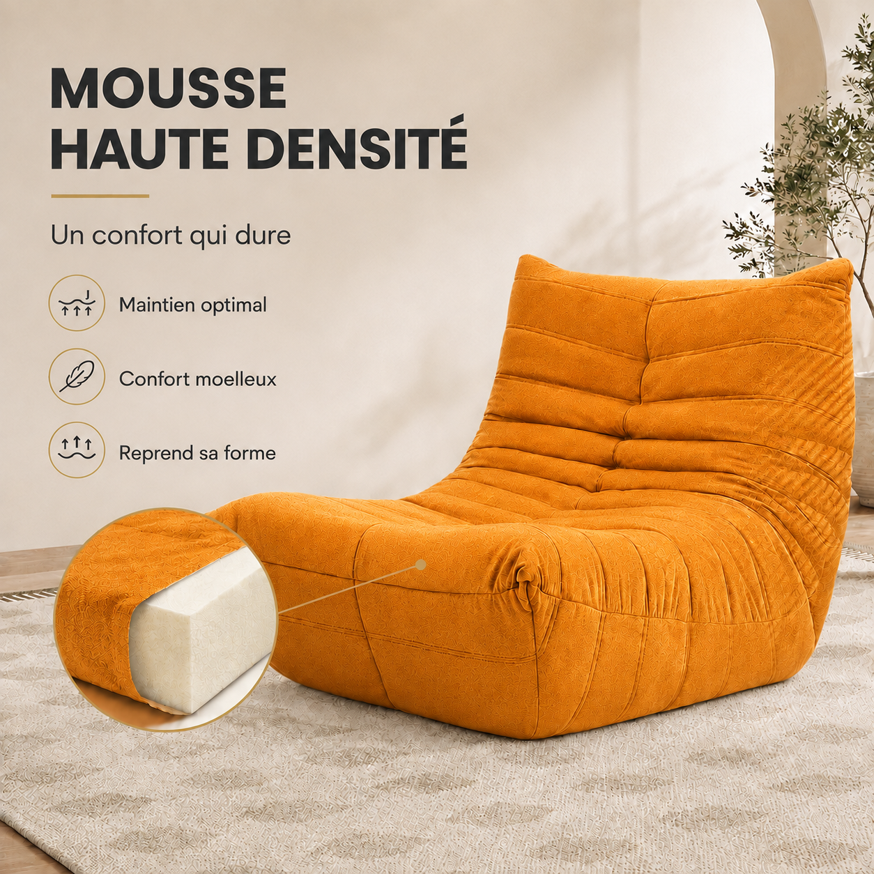 ✅ Canapé Fauteuil Cocoon Relax (90*101*75 cm)