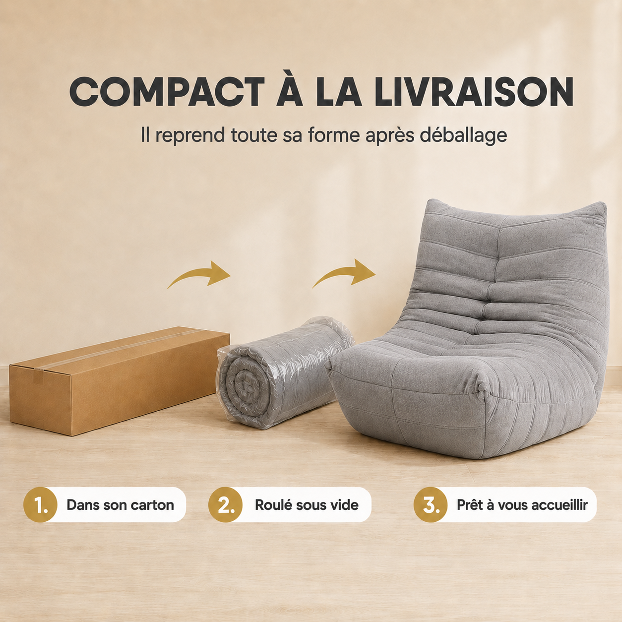 ✅ Canapé Fauteuil Cocoon Relax (90*101*75 cm)