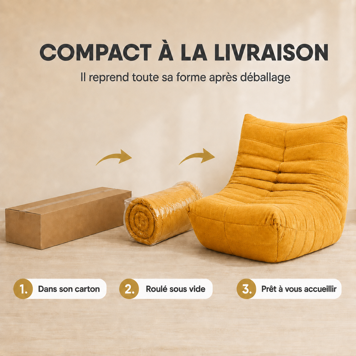 ✅ Canapé Fauteuil Cocoon Relax (90*101*75 cm)