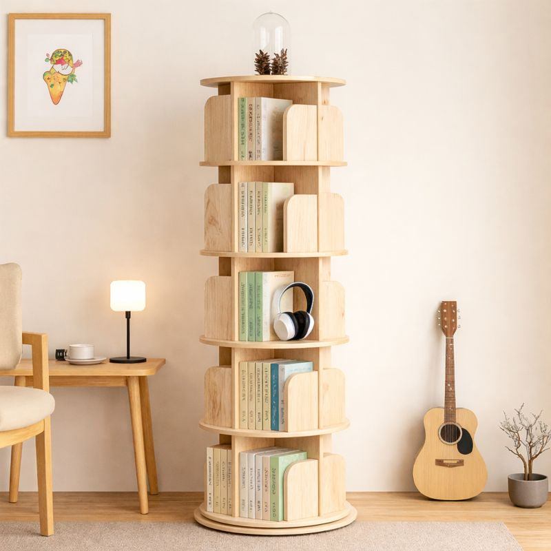 ✅ Etagère de Livres Rotatives - Bibliotour 360° (Ø45 cm x H163 cm)