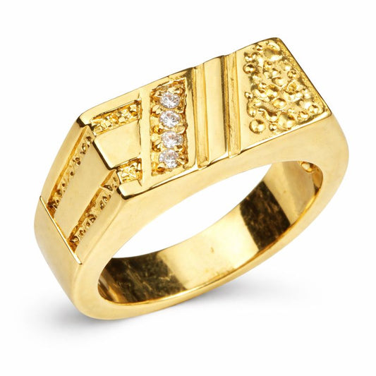 ✅ BAGUE ROMEO PLAQUE OR "Ø 1,5 cm (2 pc)"