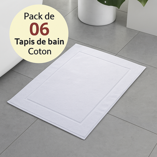 ✅ Pack de 06 Tapis de Bain en Coton