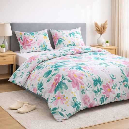 PACK DRAPS PLAT+2 TAIES+ COUETTES COULEUR (220cmx240cm)2