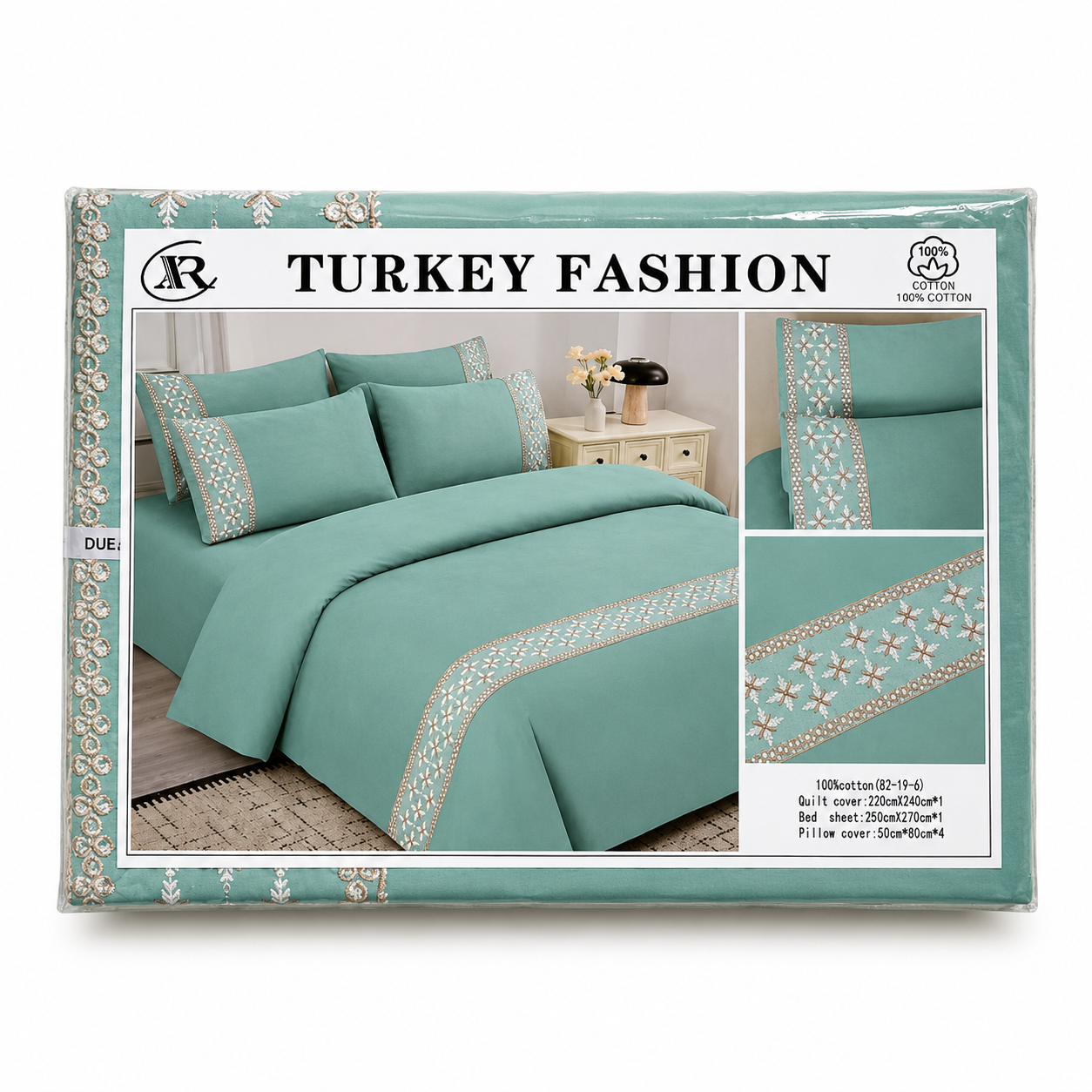✅ PARURE DE LIT (06 pièces) 01 HOUSSE DE COUETTE + 01 DRAP HOUSSE + 04 Taies D'OREILLER