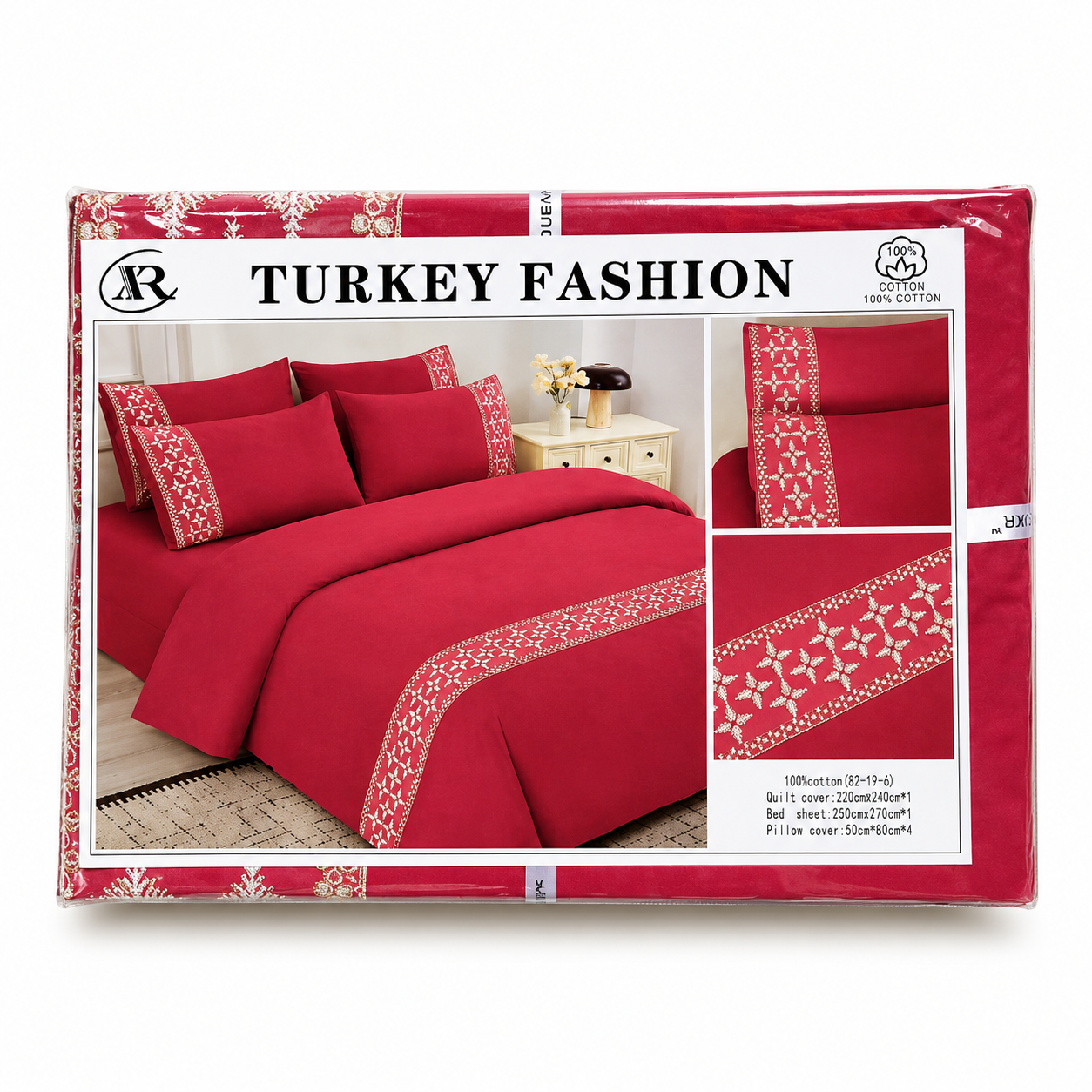✅ PARURE DE LIT (06 pièces) 01 HOUSSE DE COUETTE + 01 DRAP HOUSSE + 04 Taies D'OREILLER