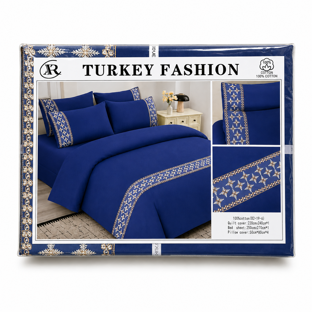✅ PARURE DE LIT (06 pièces) 01 HOUSSE DE COUETTE + 01 DRAP HOUSSE + 04 Taies D'OREILLER