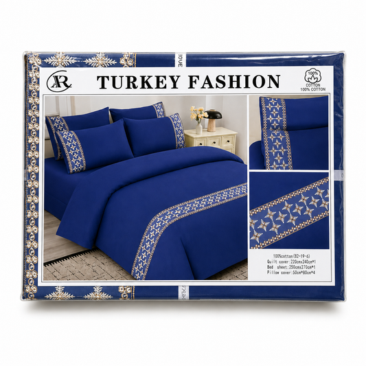 ✅ PARURE DE LIT (06 pièces) 01 HOUSSE DE COUETTE + 01 DRAP HOUSSE + 04 Taies D'OREILLER