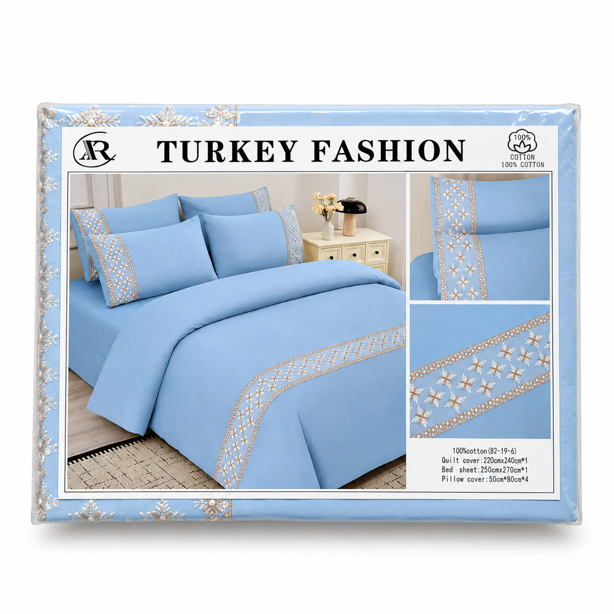 ✅ PARURE DE LIT (06 pièces) 01 HOUSSE DE COUETTE + 01 DRAP HOUSSE + 04 Taies D'OREILLER