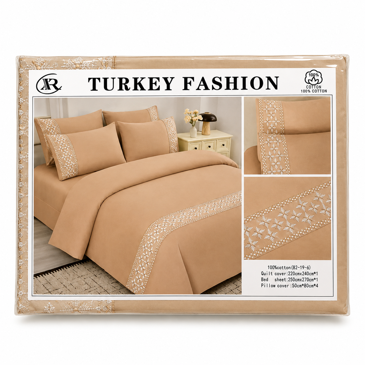 ✅ PARURE DE LIT (06 pièces) 01 HOUSSE DE COUETTE + 01 DRAP HOUSSE + 04 Taies D'OREILLER