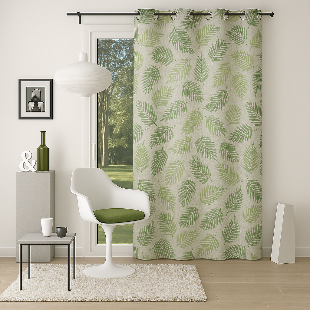 ✅ RIDEAU RELAX LIN VERT CLAIR L140 x H260 cm