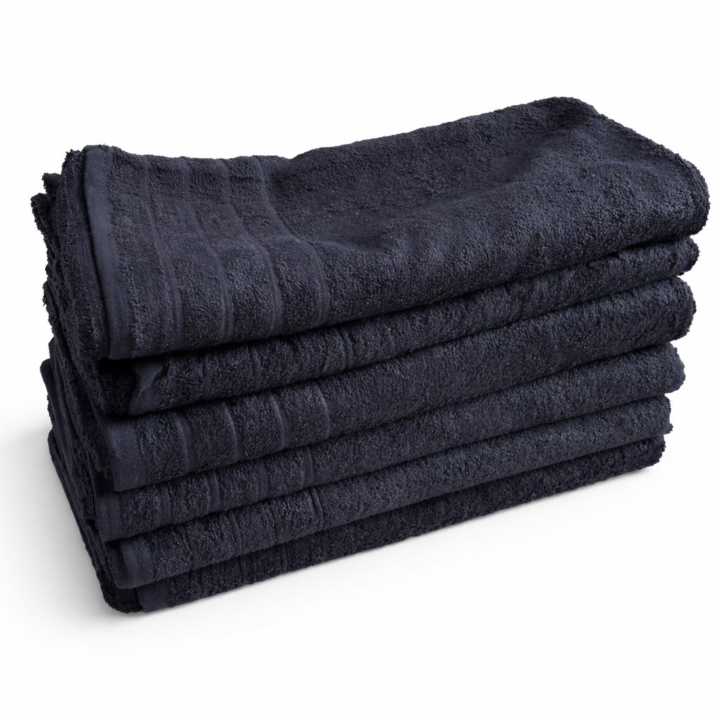 ✅ Pack de 06 Serviettes 100 % coton Couleur Noir (80 cm x 160 cm)