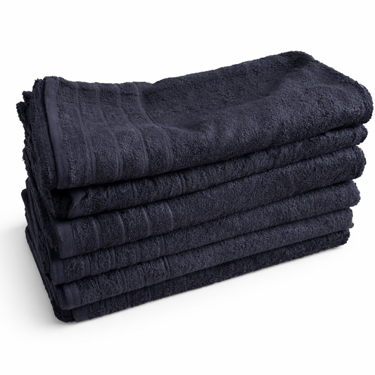 ✅ Pack de 06 Serviettes 100 % coton Couleur Noir (80 cm x 160 cm)