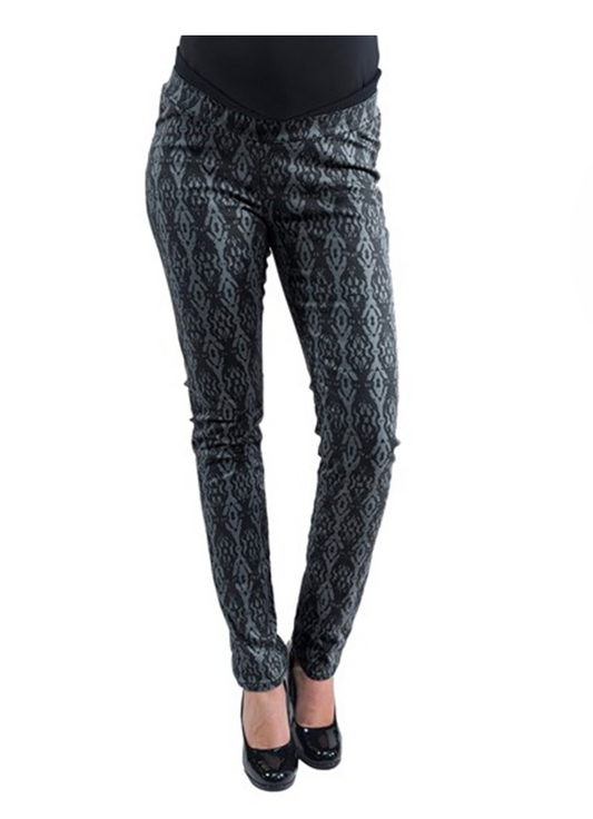 Pantalon Stretch Noir à motifs Gris (taille 36/40/42)