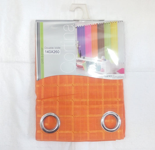 ✅ VOILAGE MOTIF RECTANGLE ORANGE L140 x H260 cm